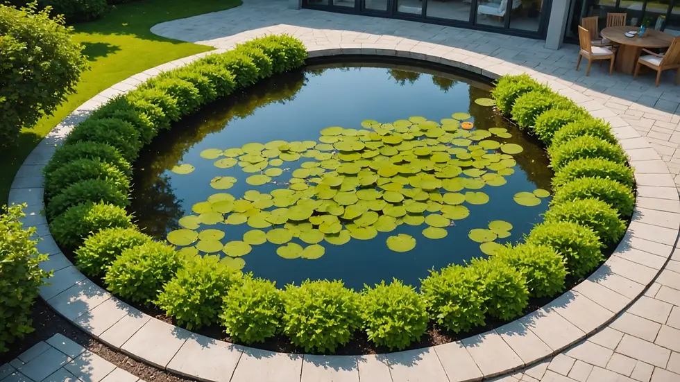 High angle view of a tranquil outdoor space for self-reflection