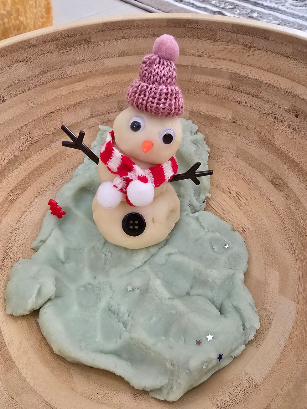 Homemade playdough snowman kit