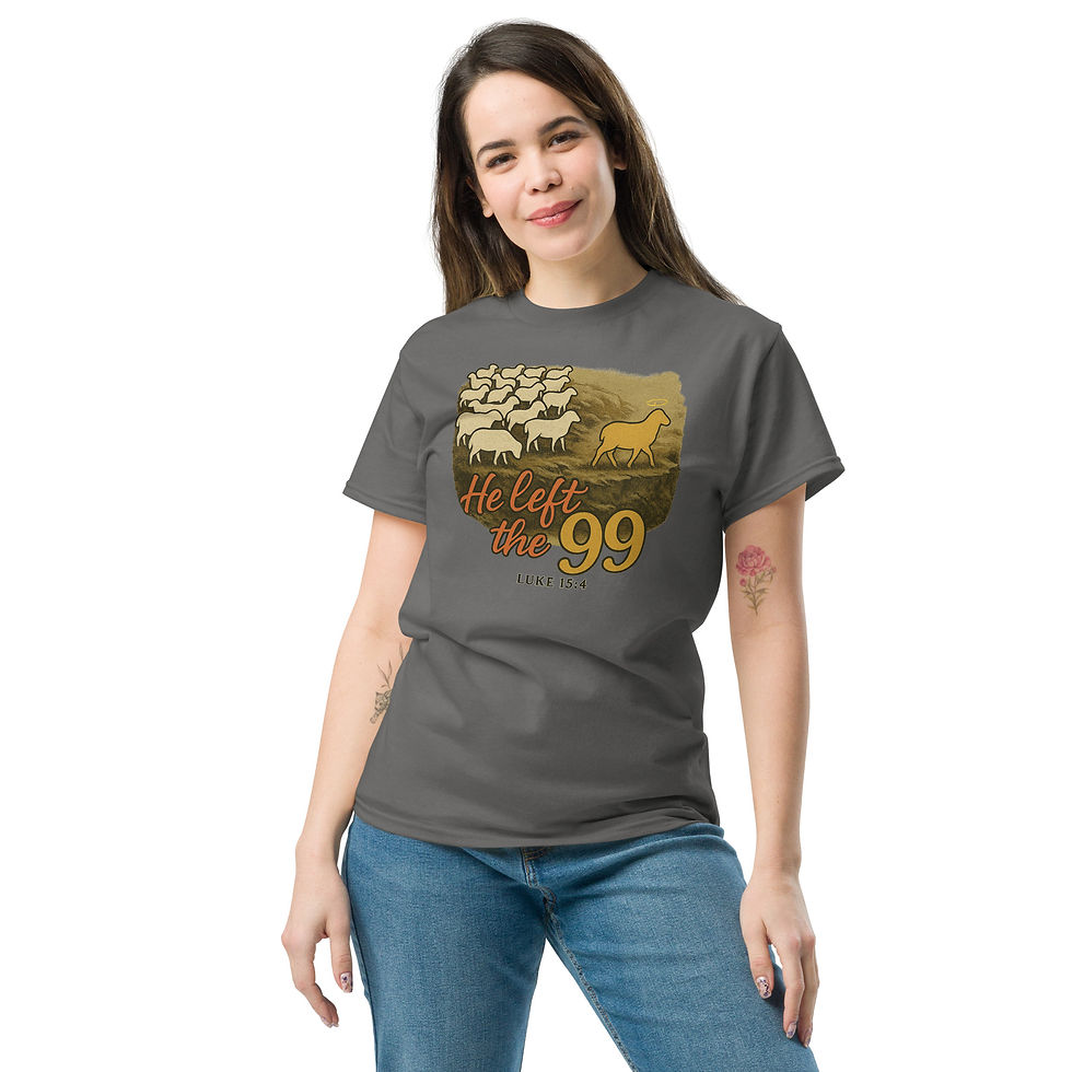 Thumbnail: He Left the 99 Inspired by Luke 15:4 Christian Graphic Shirt T-Shirt