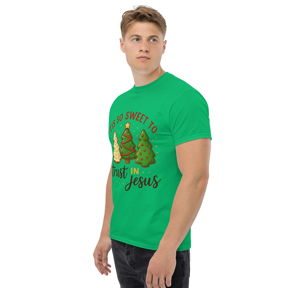 Thumbnail: ’Tis So Sweet to Trust in Jesus Christmas Cookie Tree Shirt 