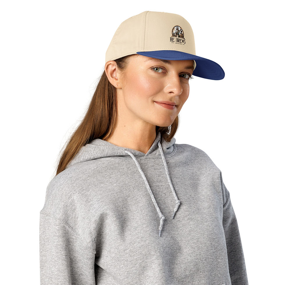 Thumbnail: He Brews Coffee Shop – 5-Panel Snapback Cap