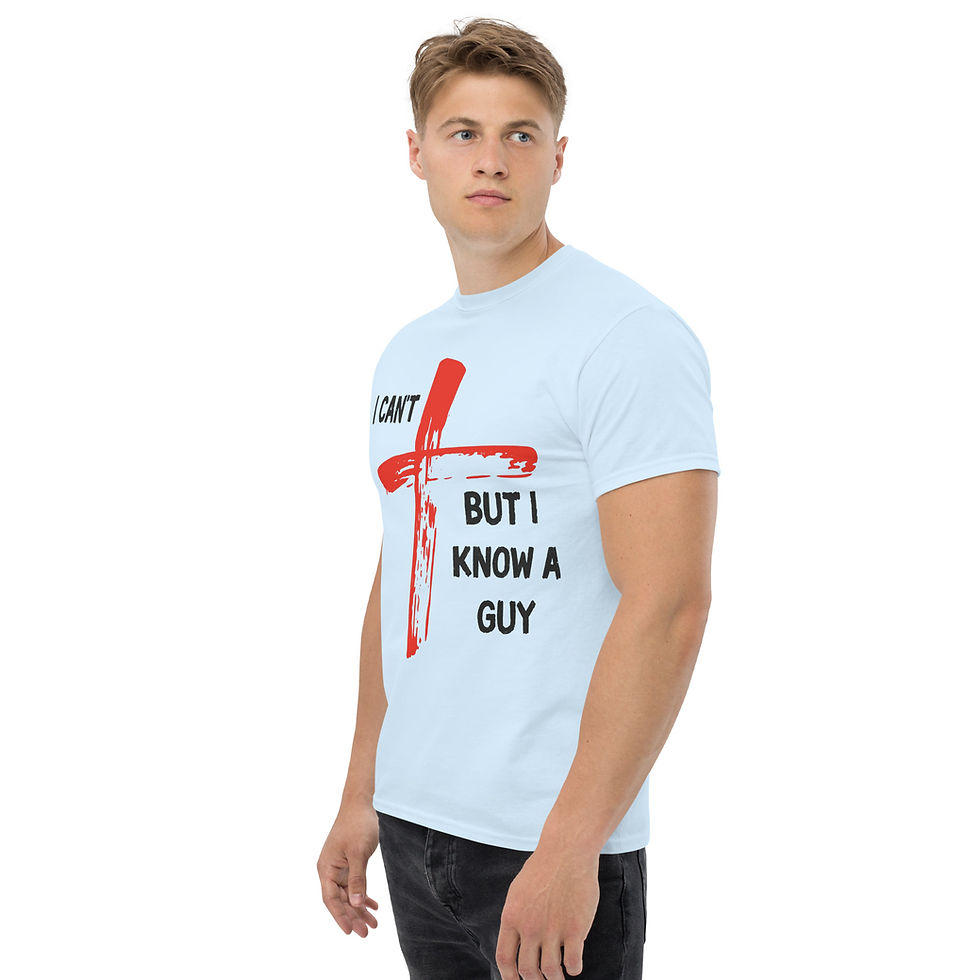 Thumbnail: I Can’t… But I Know a Guy — Christian Faith Tee Dark