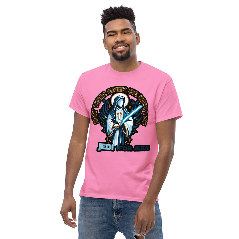 Thumbnail: FAITH WARS “May Your Faith Be With You” Jedi for Jesus Christian Sci Fi Tee