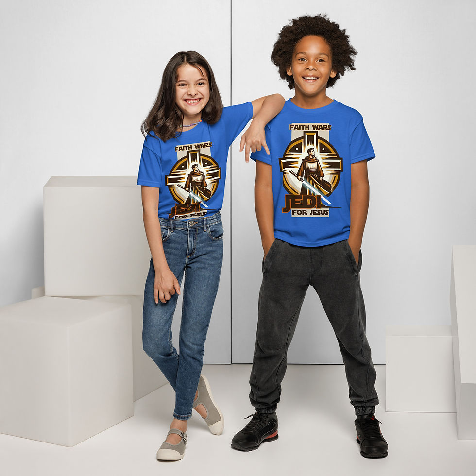 Thumbnail: FAITH WARS — Warrior for Jesus — Youth Moisture-Management Tee copy