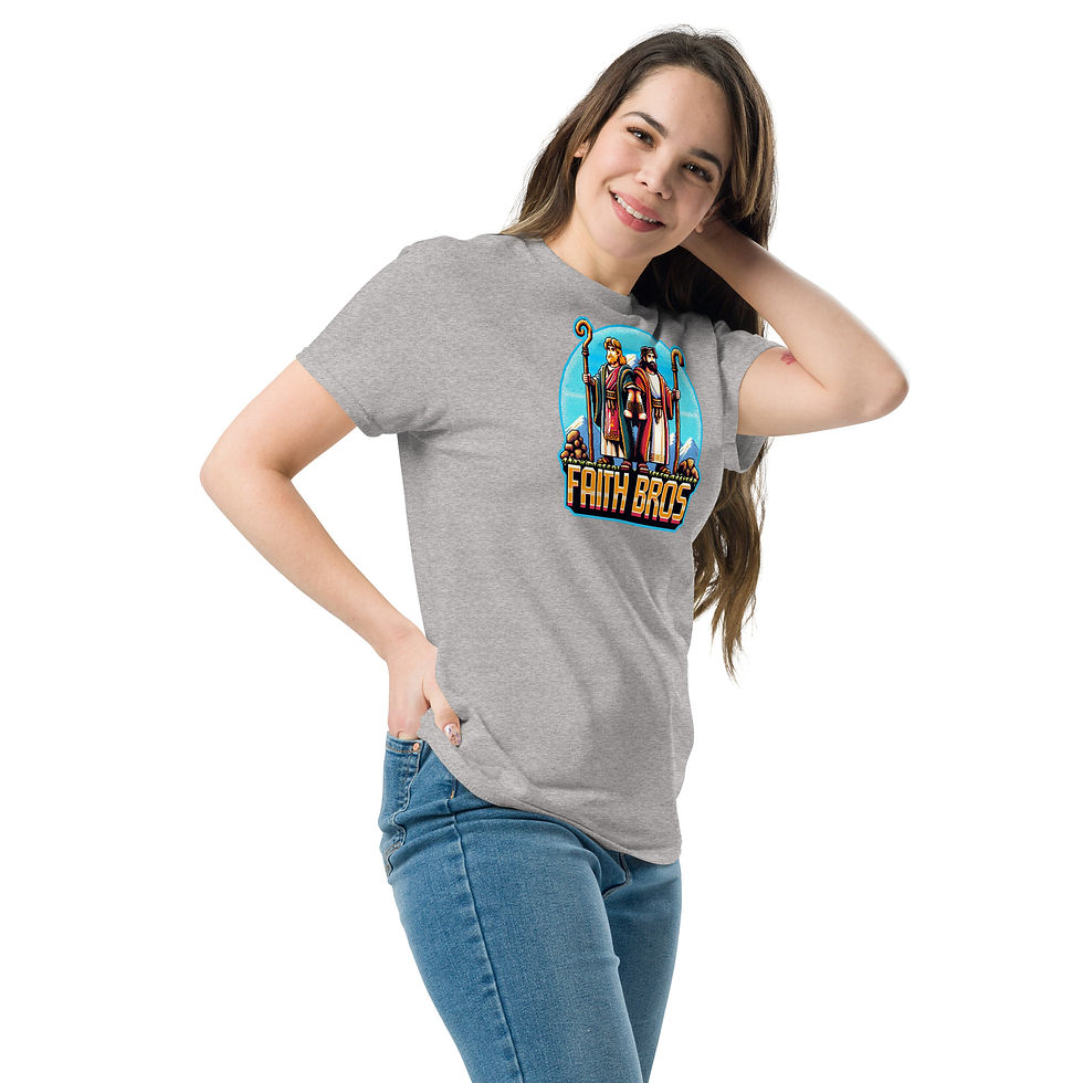 Thumbnail: Faith Bros Retro Pixel Hero Design — Unisex Adult Classic Tee
