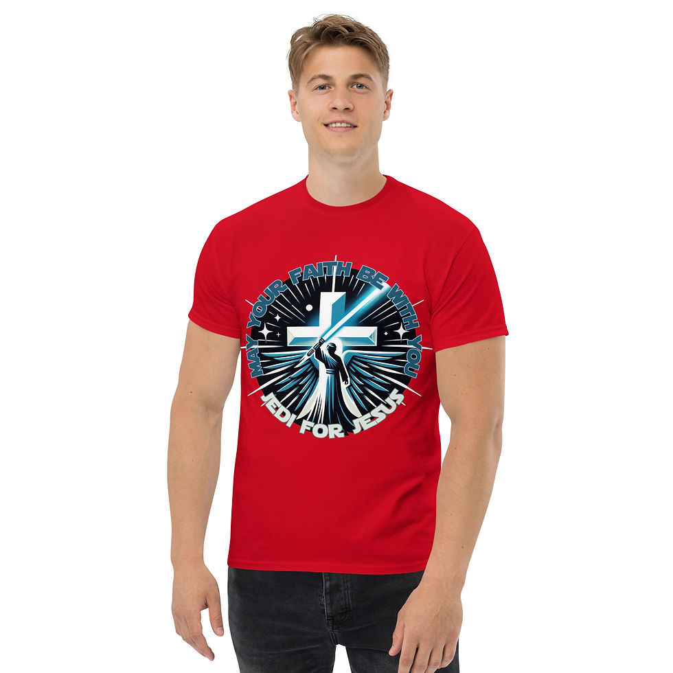 Thumbnail: FAITH WARS — May Your Faith Be With You - Jedi for Jesus Classic Tee