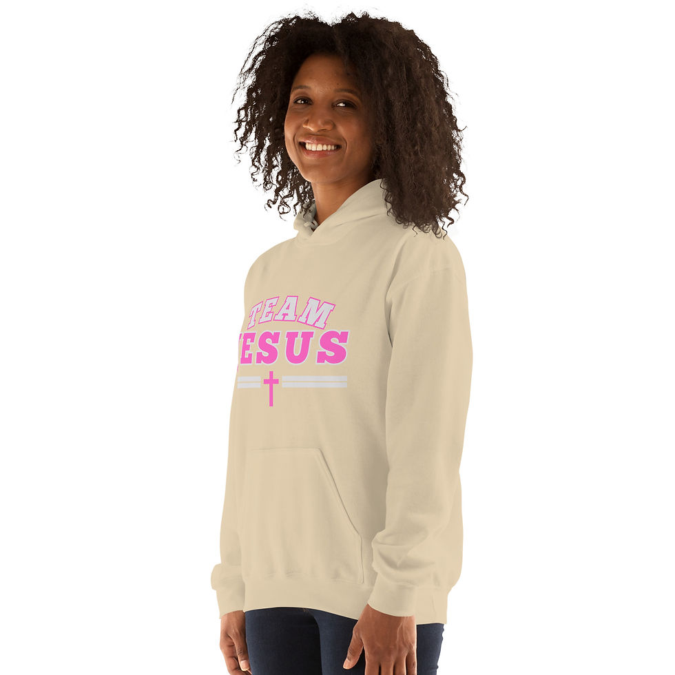 Thumbnail: Team Jesus – Bold Faith Spirit Wear Pink - Unisex Hoodie