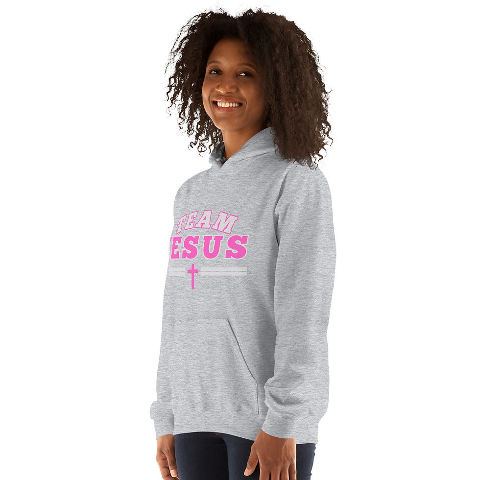 Thumbnail: Team Jesus – Bold Faith Spirit Wear Pink - Unisex Hoodie