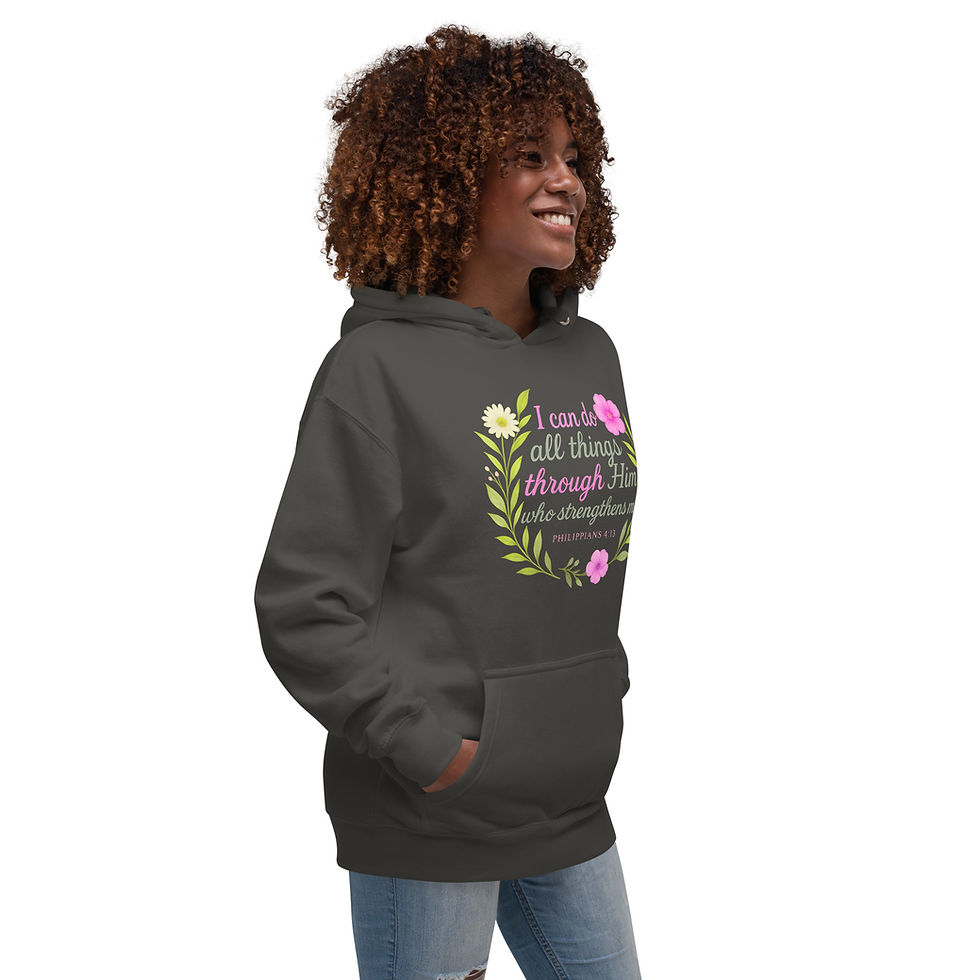 Thumbnail: “I Can Do All Things” Philippians 4:13 Floral Christian Unisex Hoodie copy