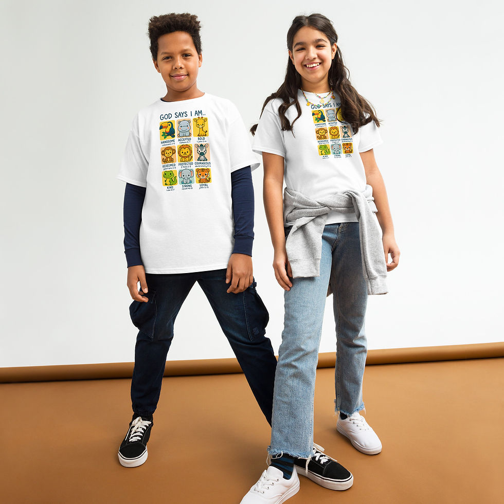 Thumbnail: God Says I Am… Animal Scripture — Youth Christian Tee