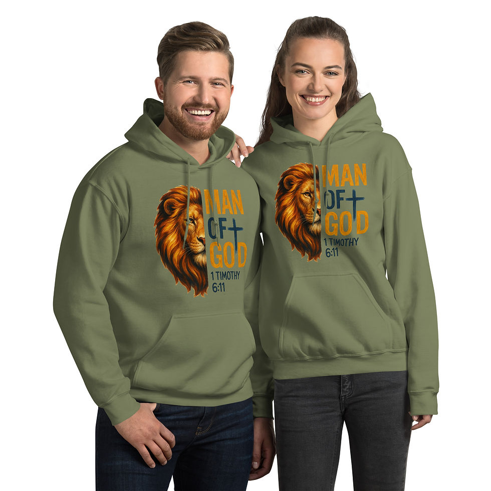 Thumbnail: Man of God Lion – 1 Timothy 6:11 (NET) - Unisex Hoodie