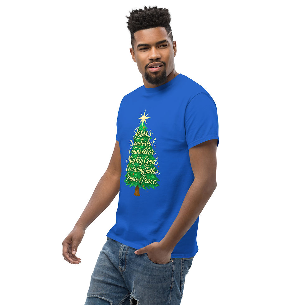 Thumbnail: Jesus Christmas Tree Names of Christ Isaiah 9:6 Tee