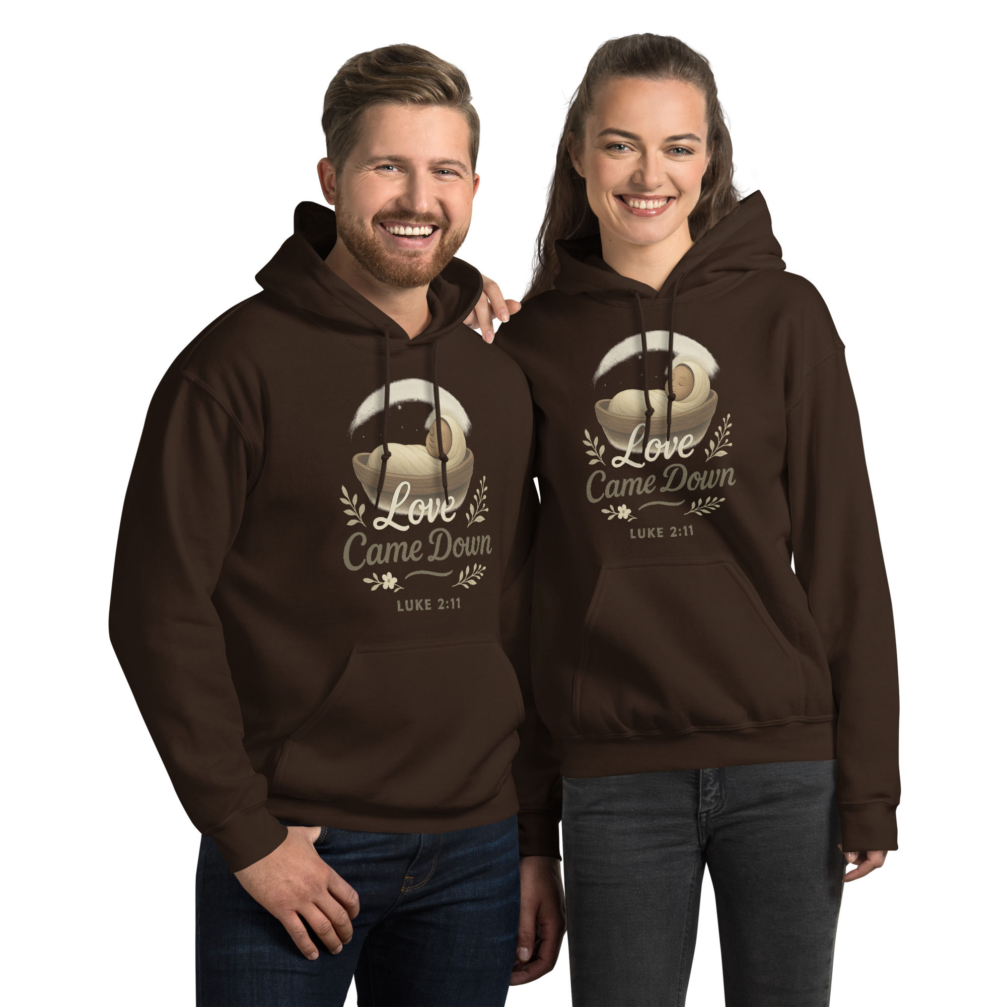 Love Came Down – Luke 2:11 Christian Hoodie | Nativity Christmas Sweatshirt