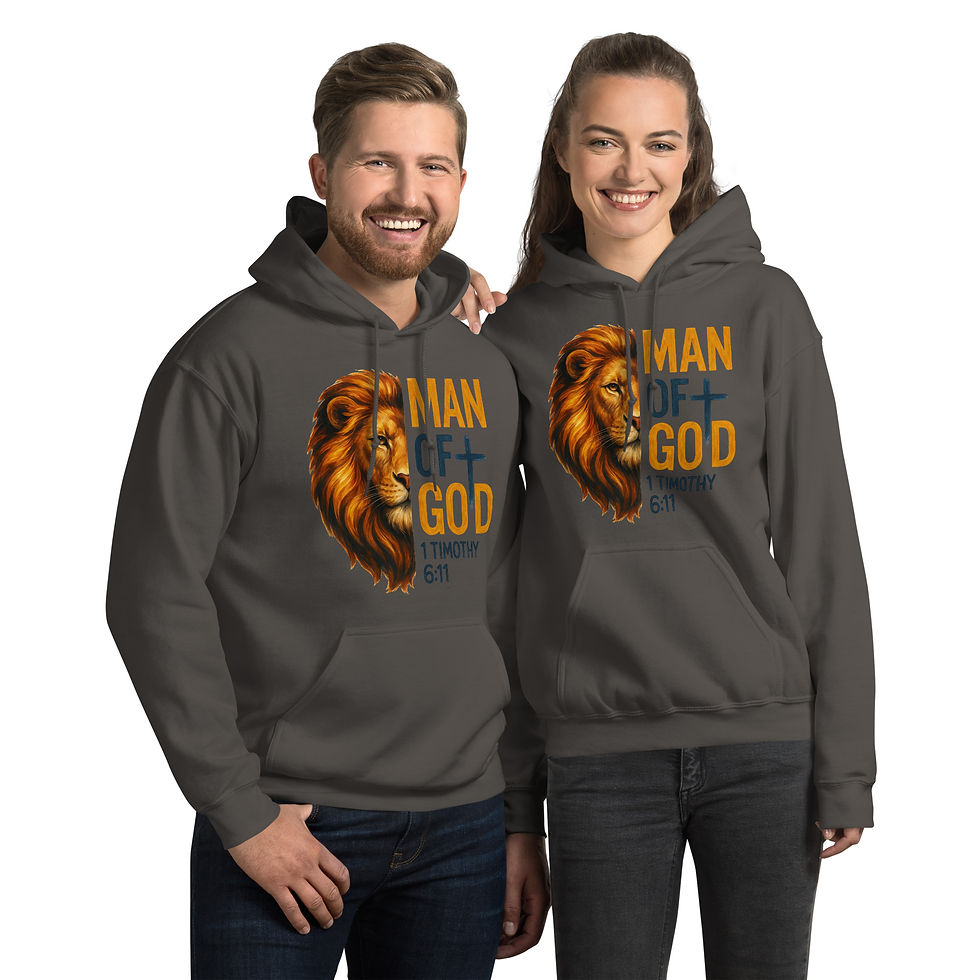 Thumbnail: Man of God Lion – 1 Timothy 6:11 (NET) - Unisex Hoodie