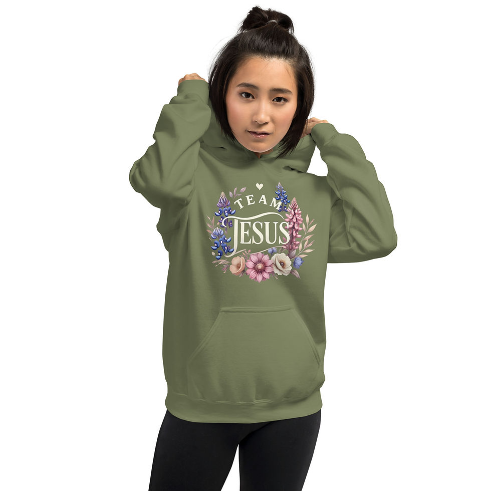 Thumbnail: Team Jesus Feminine Floral Faith Design - Unisex Hoodie