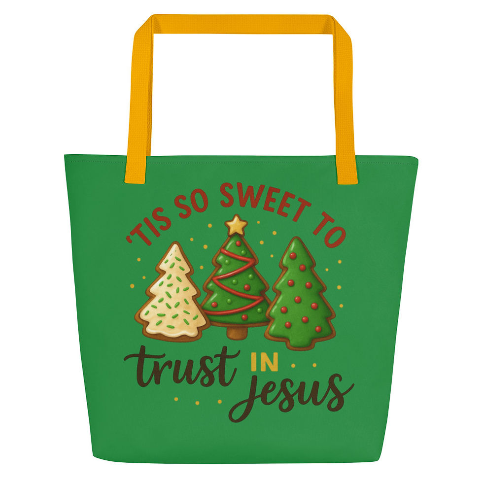 Thumbnail: “’Tis So Sweet to Trust in Jesus” Trendy Beach Bag