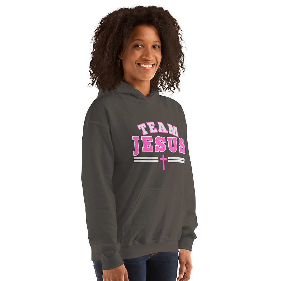 Thumbnail: Team Jesus – Bold Faith Spirit Wear Pink - Unisex Hoodie
