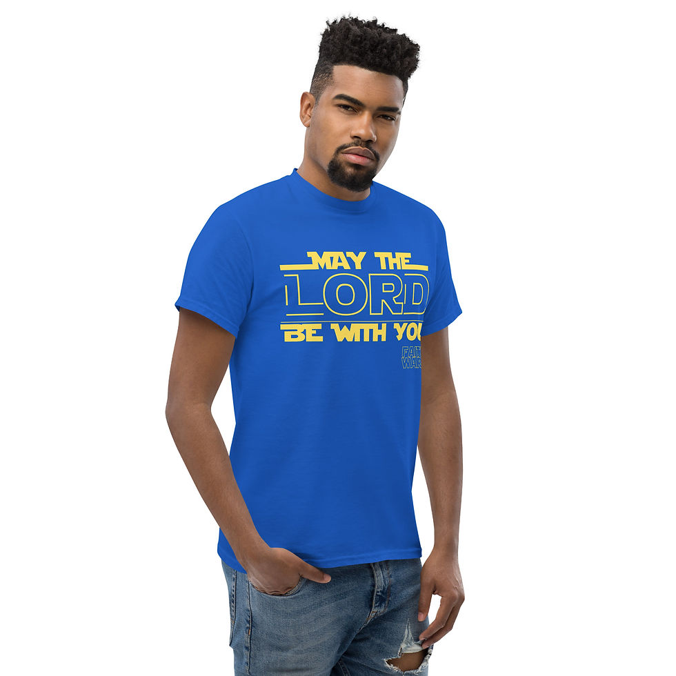 Thumbnail: Faith Wars “May the Lord Be With You” Christian Graphic Adult Classic Tee