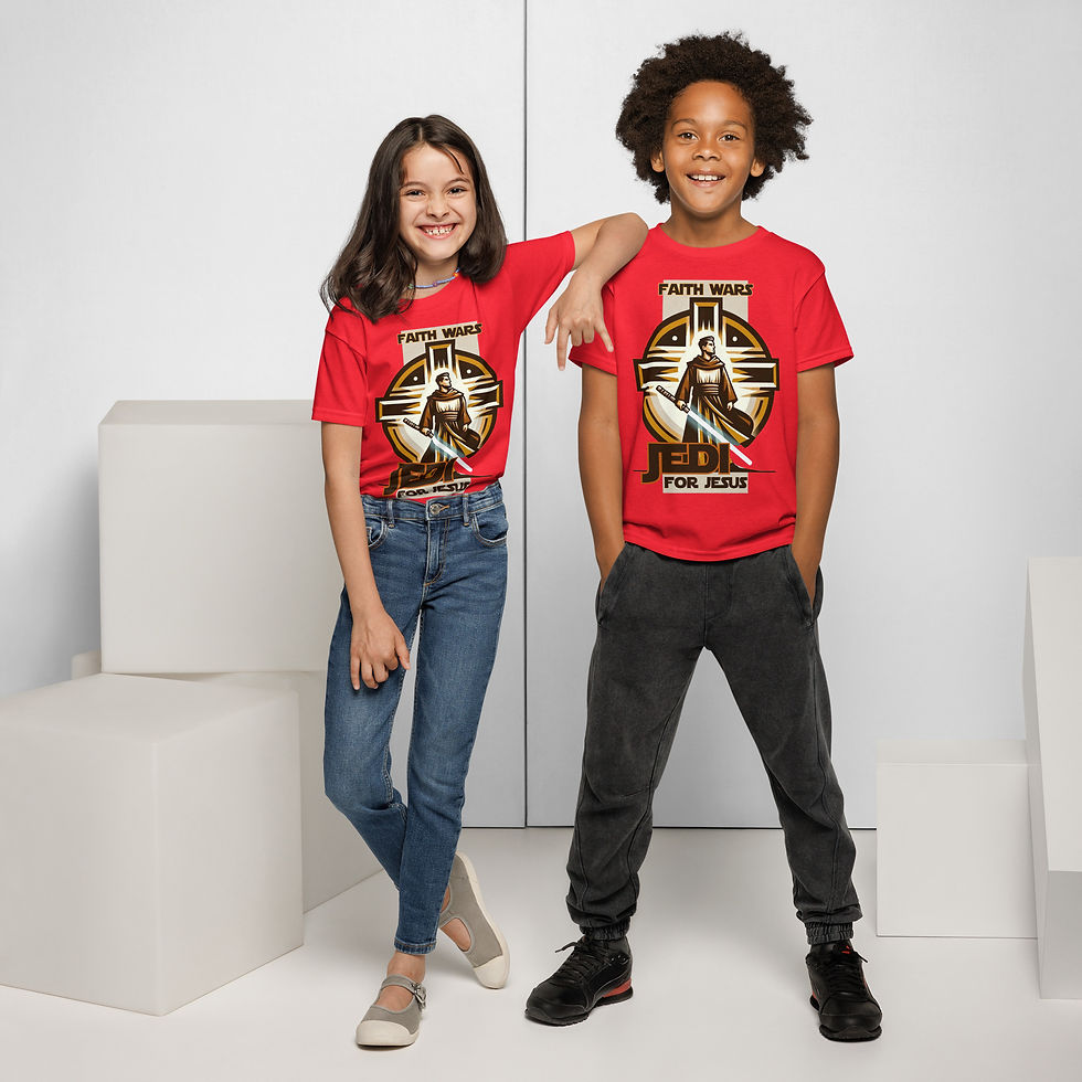 Thumbnail: FAITH WARS — Warrior for Jesus — Youth Moisture-Management Tee copy