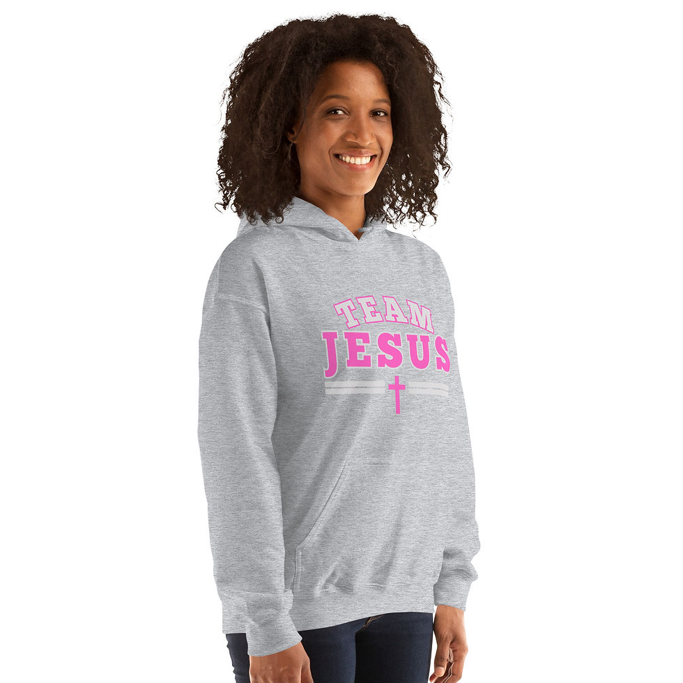 Thumbnail: Team Jesus – Bold Faith Spirit Wear Pink - Unisex Hoodie