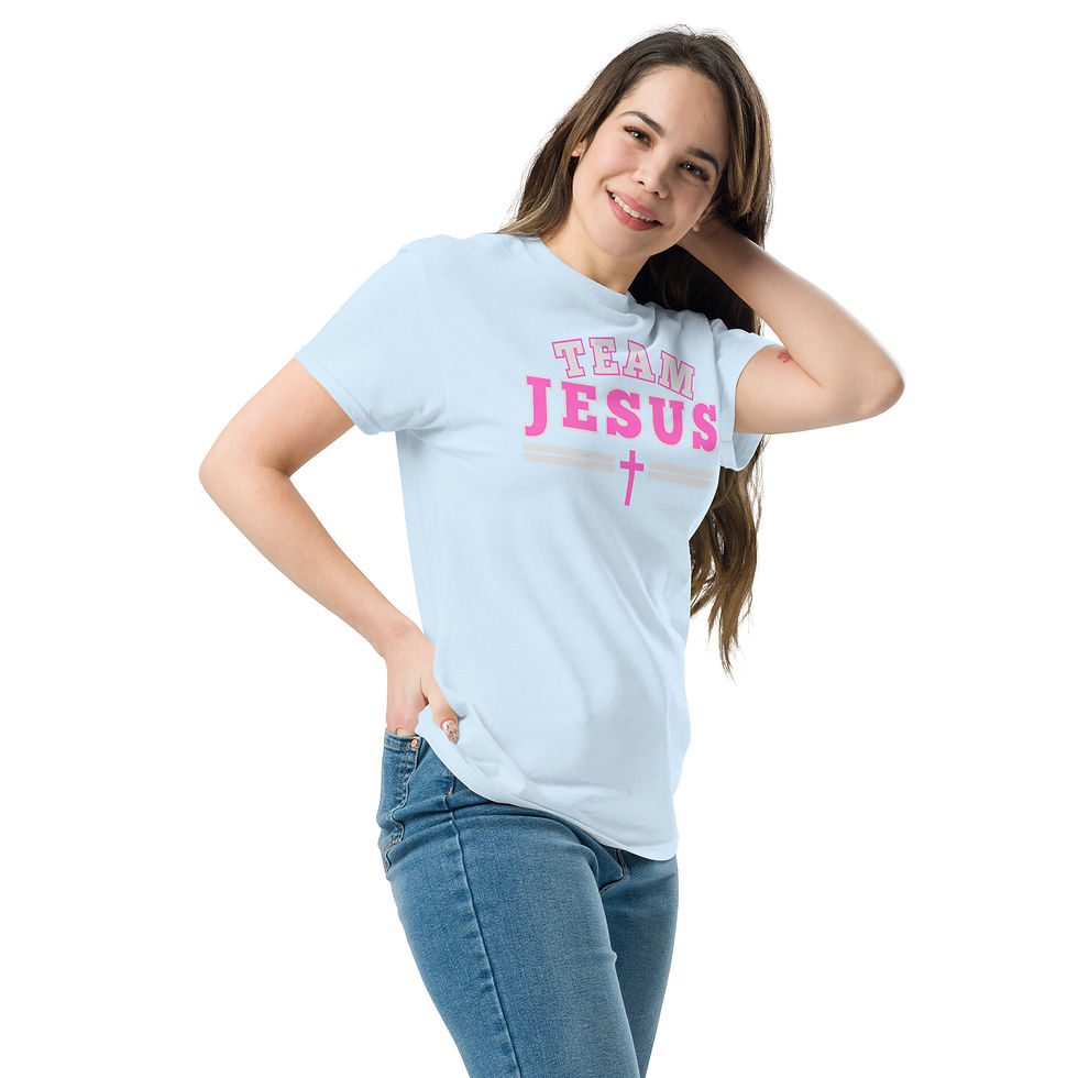 Thumbnail: Team Jesus – Bold Faith Spirit Wear Pink — Unisex Adult Classic Tee