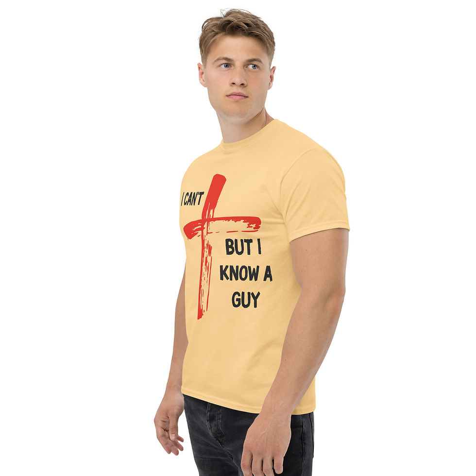Thumbnail: I Can’t… But I Know a Guy — Christian Faith Tee Dark