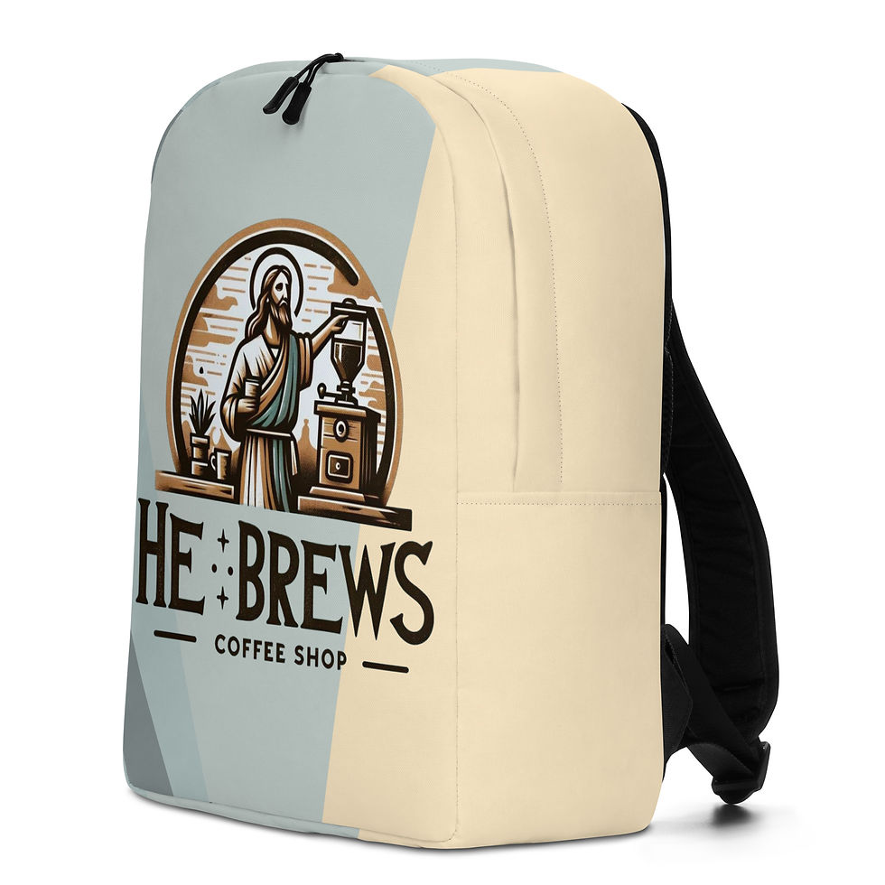 Thumbnail: He Brews Coffee Shop Premium Backpack | Faith Driven Coffee Lover’s