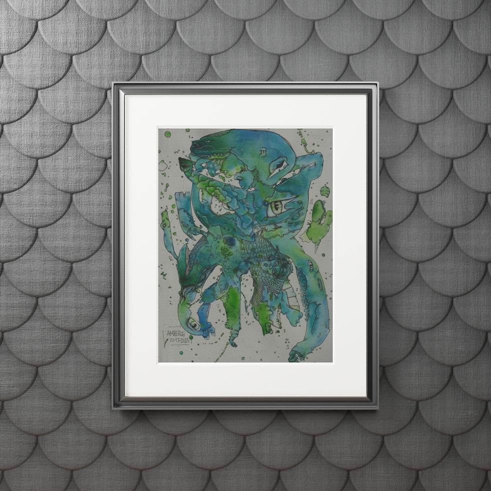 Thumbnail: Waterdoodle Octo by Amberle Madden Fine Art Print
