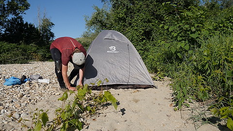 Aufbau des Bessport Zelt