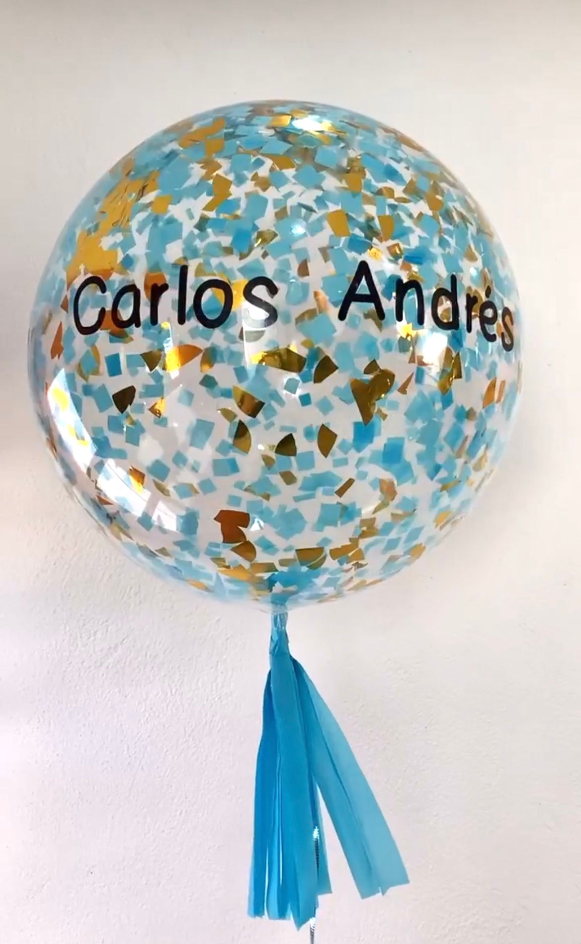 globo burbuja  med con confetti