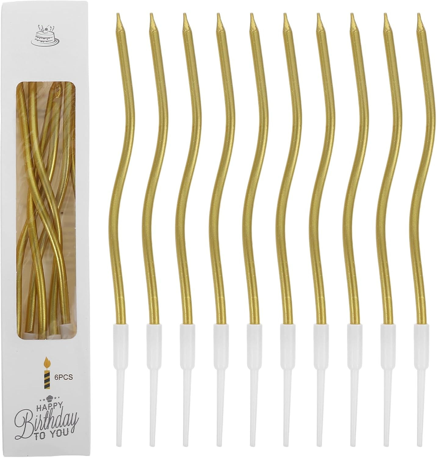 VELAS ESPIRAL DORADA - 6 PZS