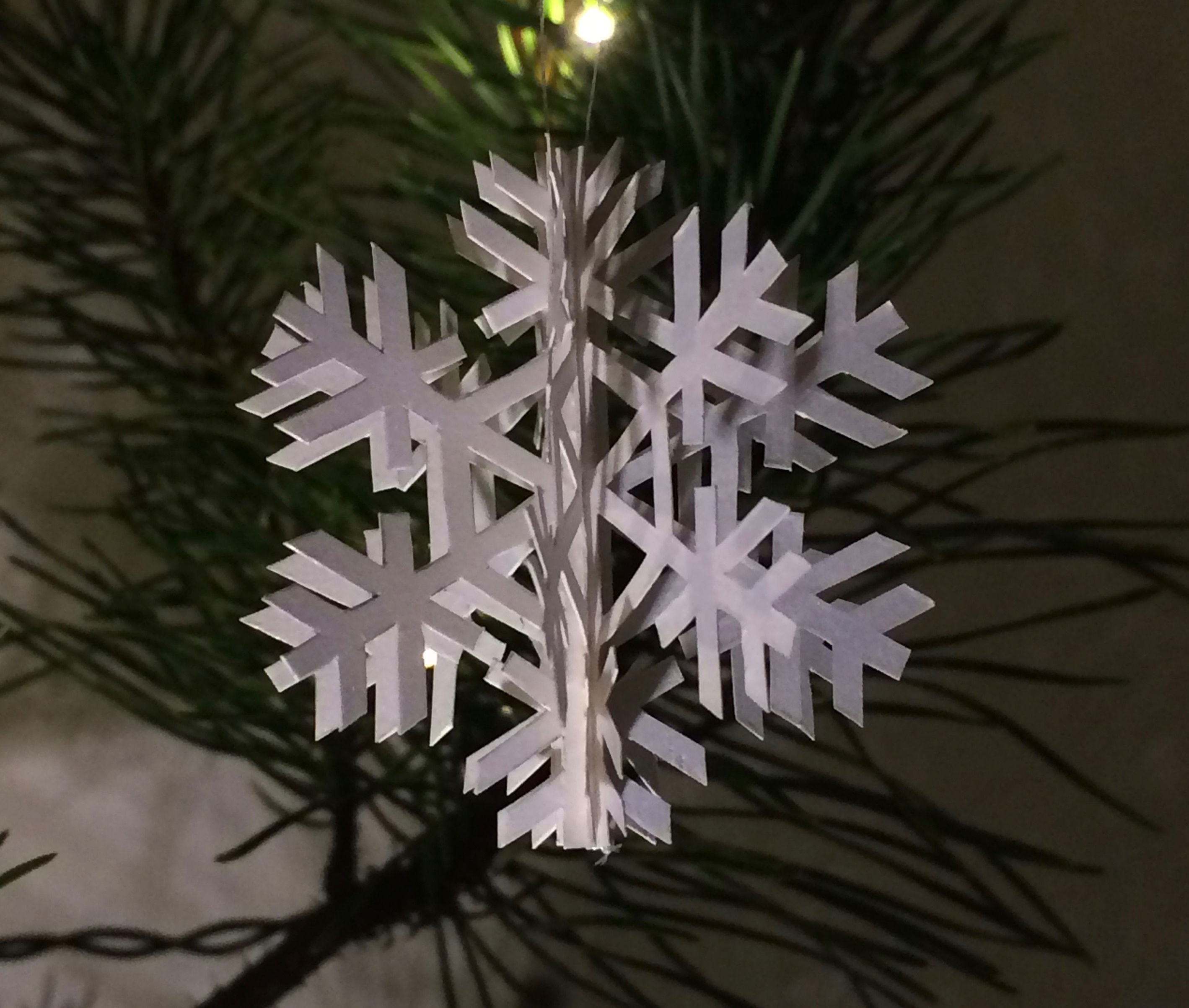 set of six 3-D snowflakes