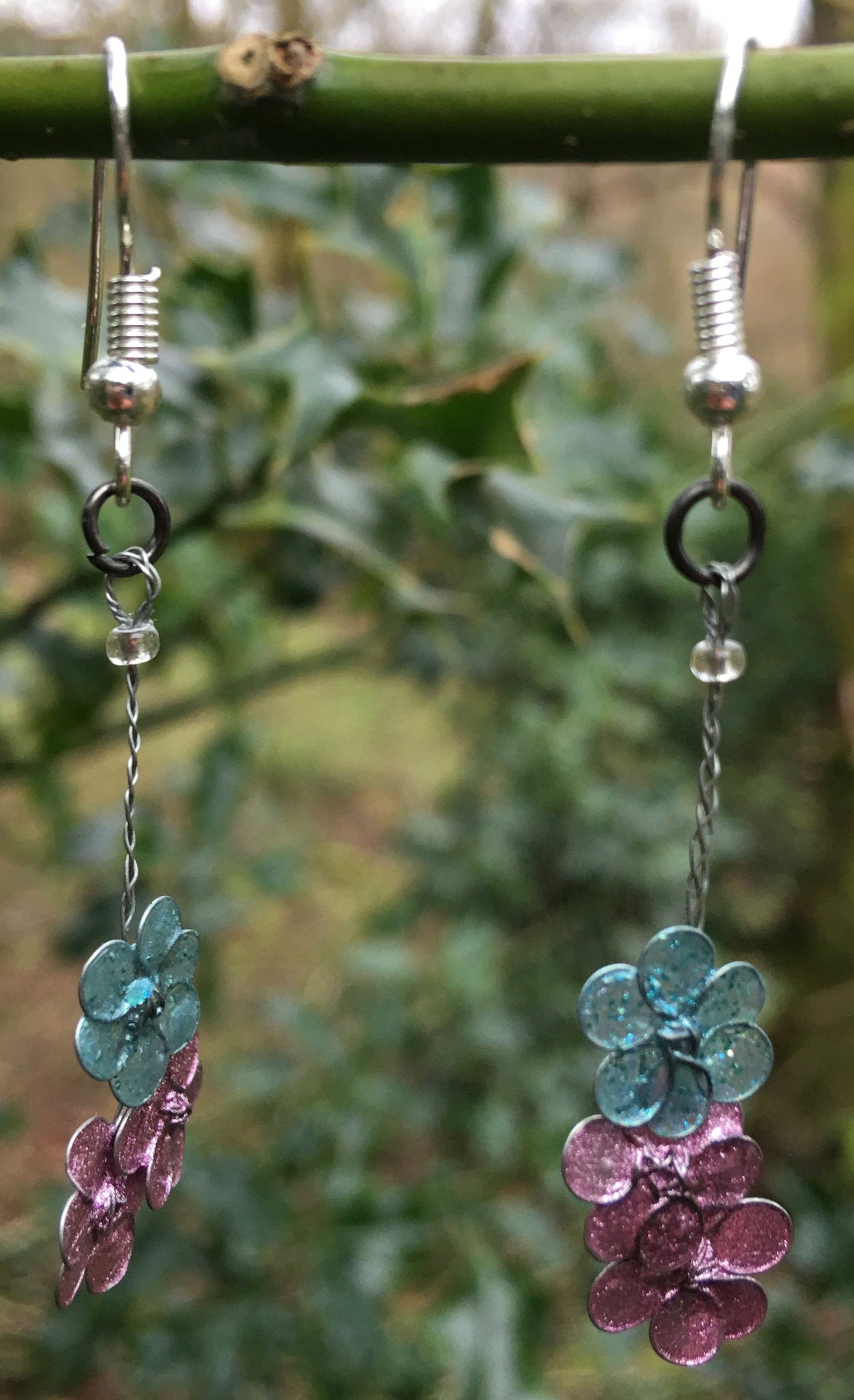 wire flowers earrings