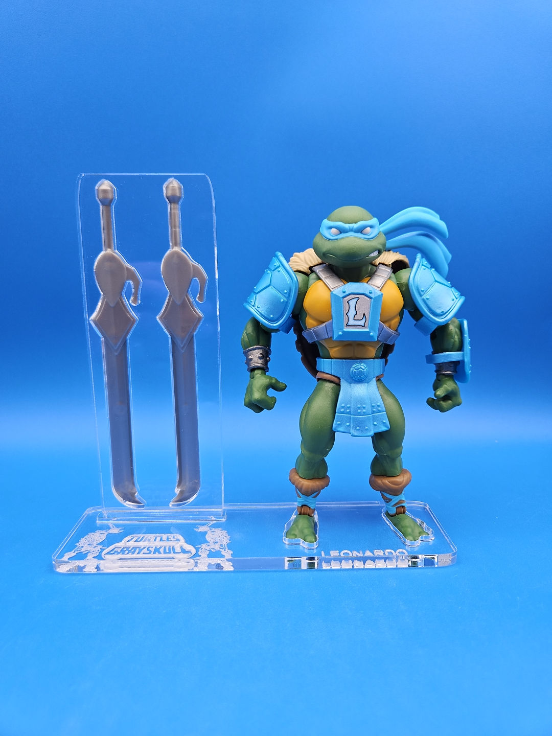 Leonardo Turtles Of Grayskull MOTU Origins 🔥Acrylic Base Set 🔥NO Toy Included 