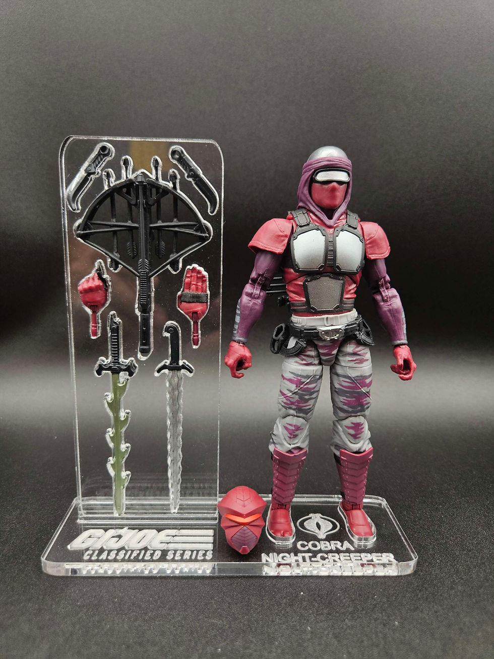 Miniatura: G.I. Joe Classified Cobra Night-Creeper 🔥 Acrylic Base Set / Stand 🔥No Toy🔥 