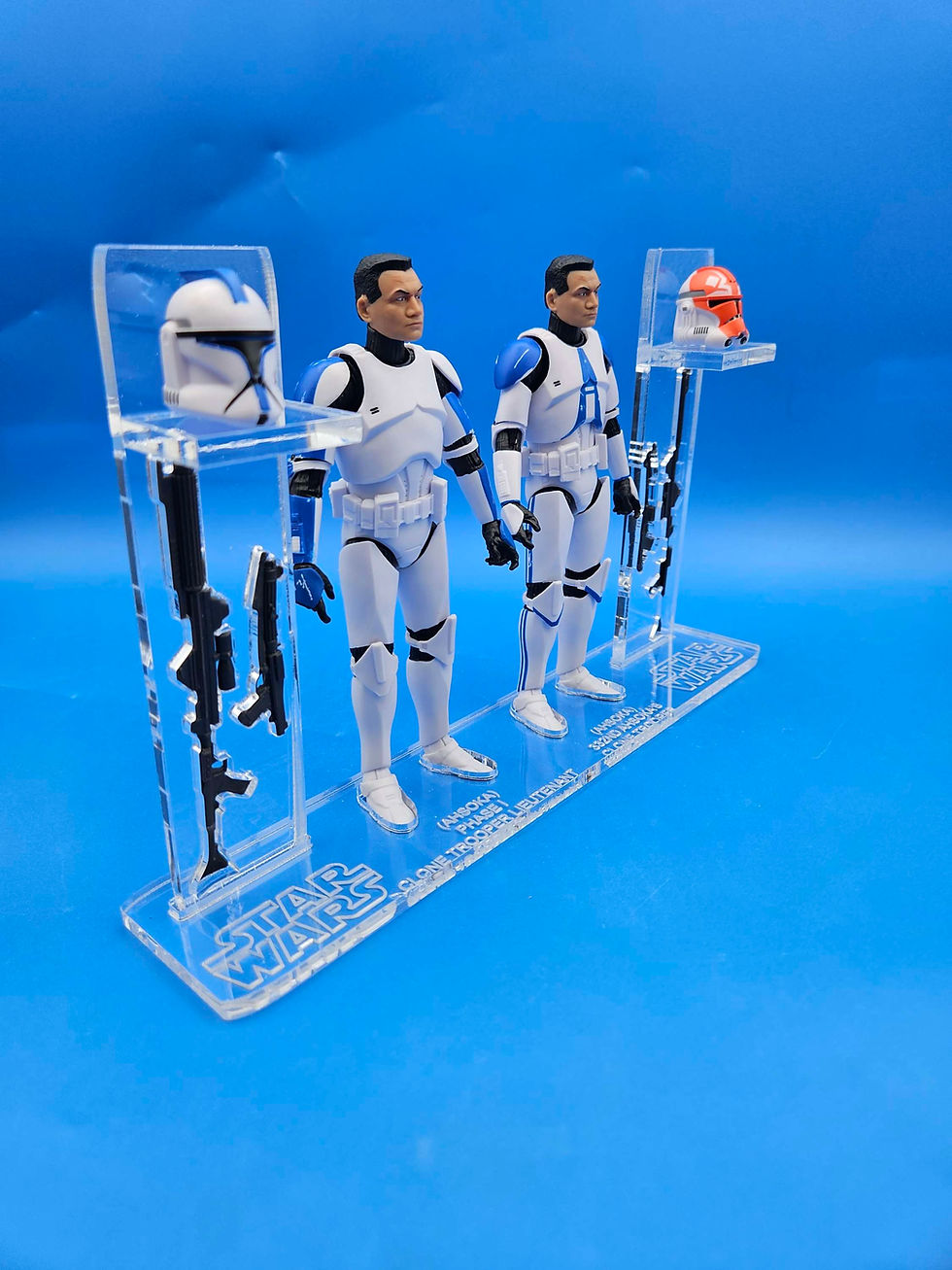 Miniature : Phase I Clone T. LT & 332ND C.T (Ahsoka) 2 Pack ACRYLIC Dual Base Set. 