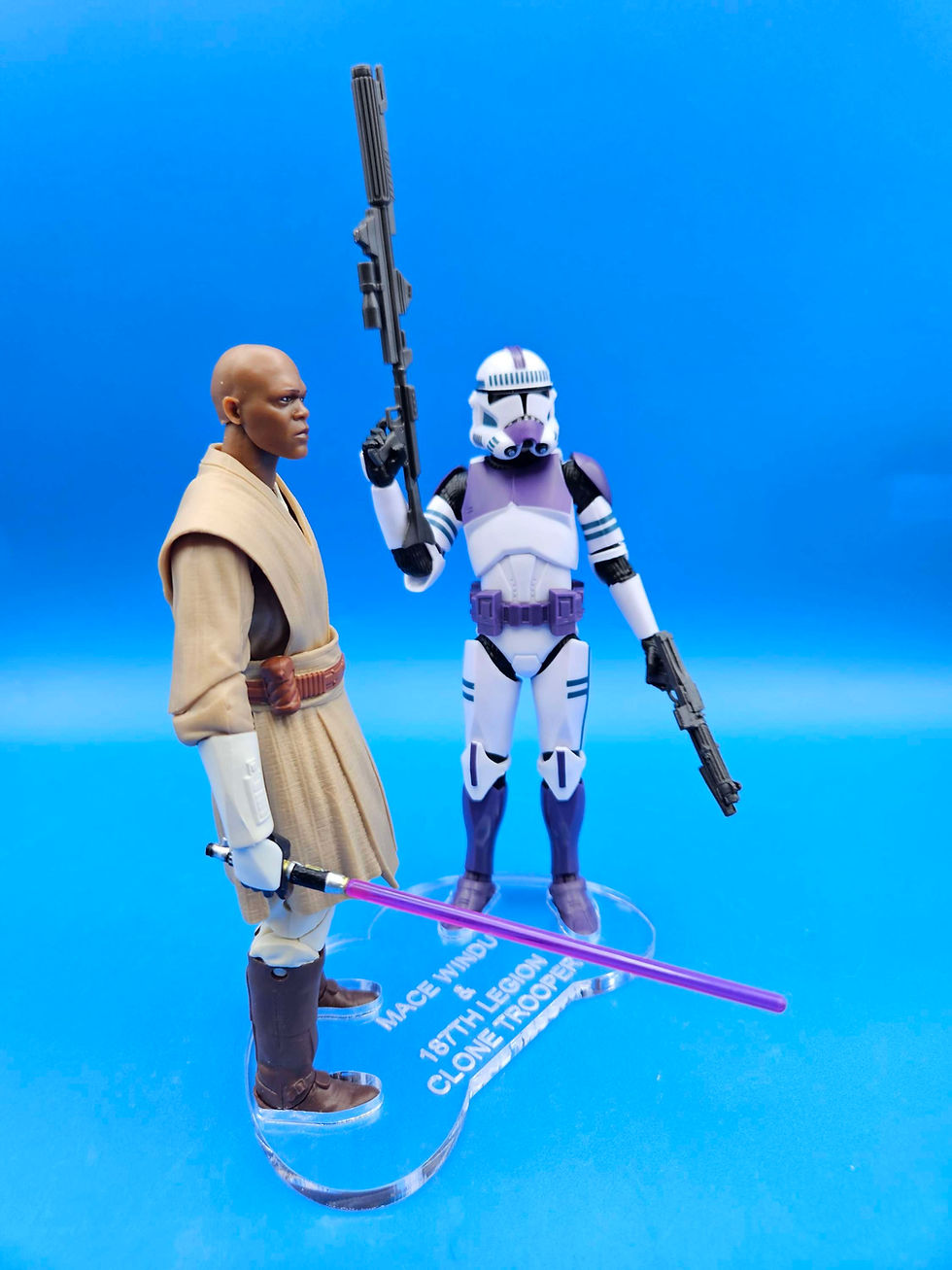 Thumbnail: Mace Windu & 187Th LEGION Clone Trooper (COTR) #1 Dual Acrylic Base 