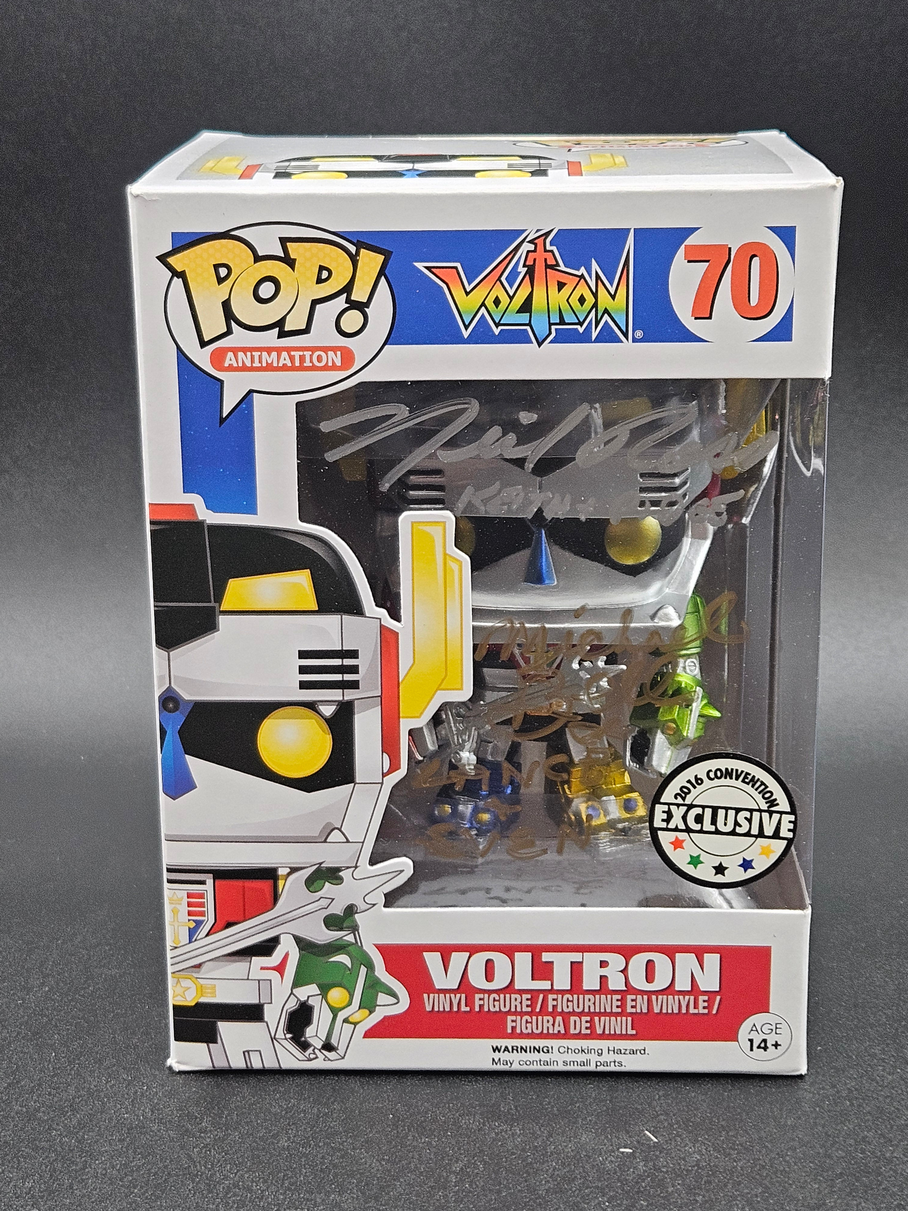 SIGNED X2 2016 Convention Exclusive Funko Pop! Voltron - Metallic Voltron #70