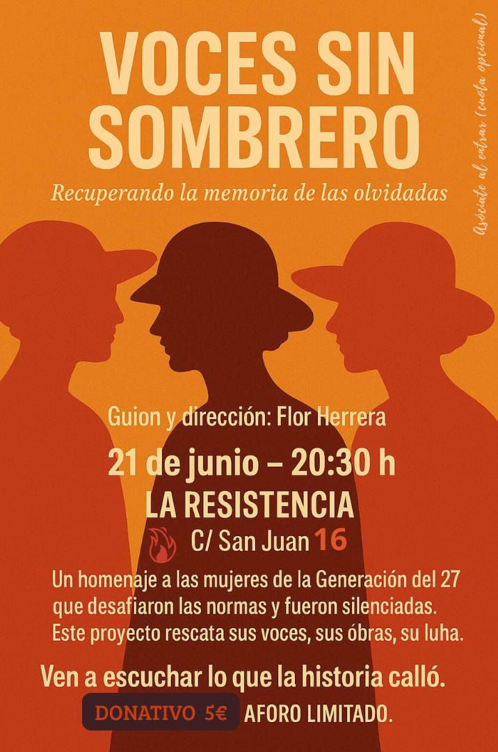 Representación teatral: VOCES SIN SOMBRERO, dirigida y guionizada por Flor Herrera