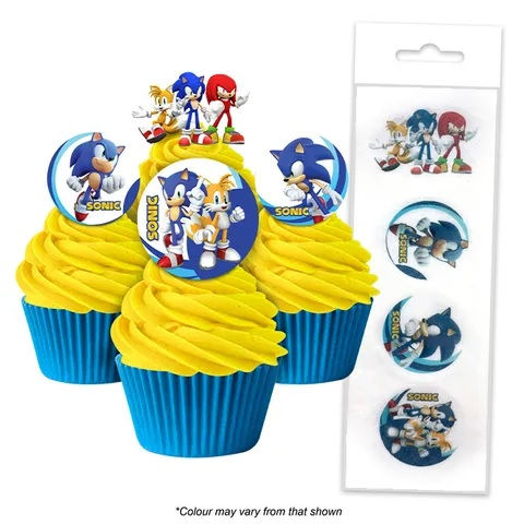 Sonic Wafer Cupcake Toppers  - 16pc
