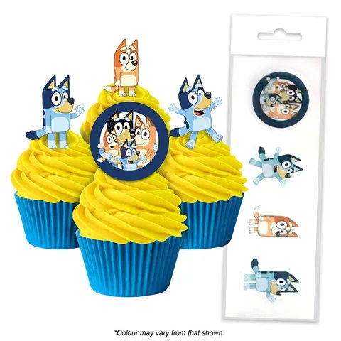 Bluey Wafer Cupcake Toppers  - 16pc
