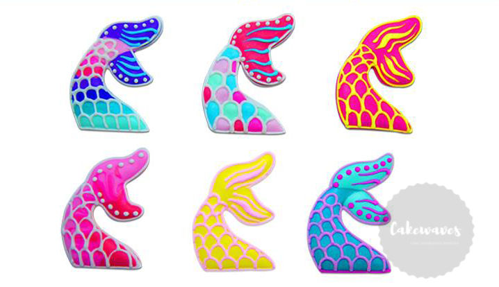 Mermaid Tail Royal Icing Edible Decoration 1pc