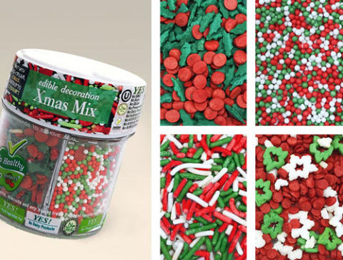 Quality Sprinkles 4 in 1 Mixed Jar - Christmas Mix 80g