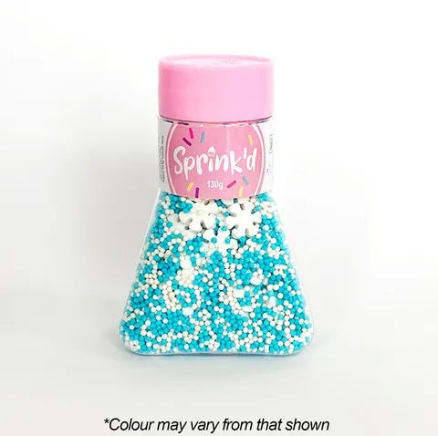 Blue White Snowflake Sprinkle Mix 110g