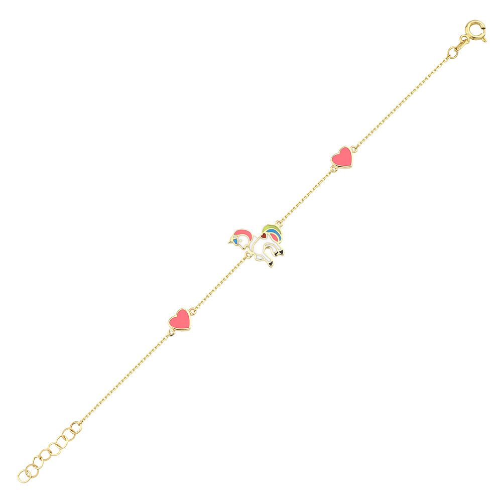 Miniluluz Gourmette Licorne en or 14 carats