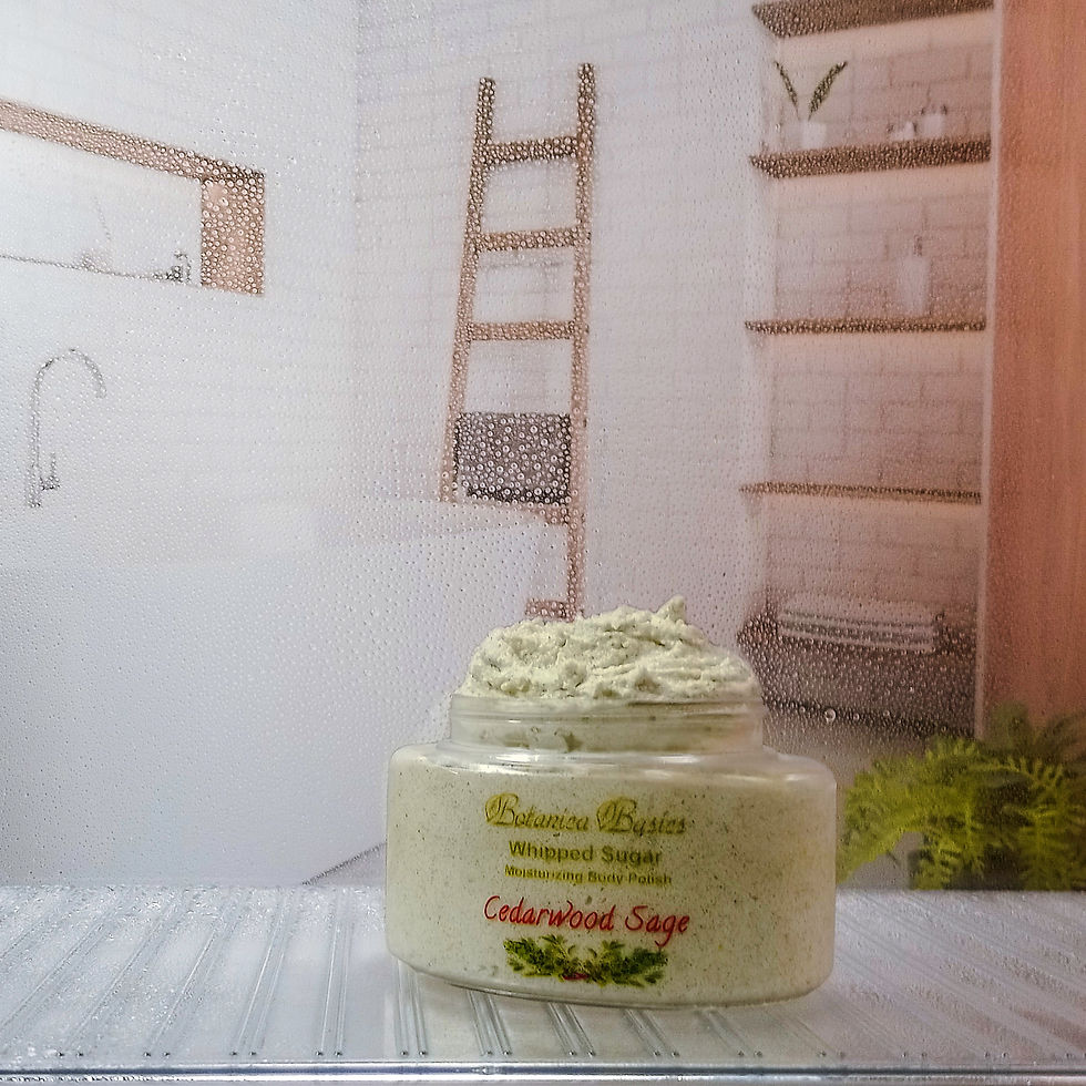 cedarwood sage body polish in shower