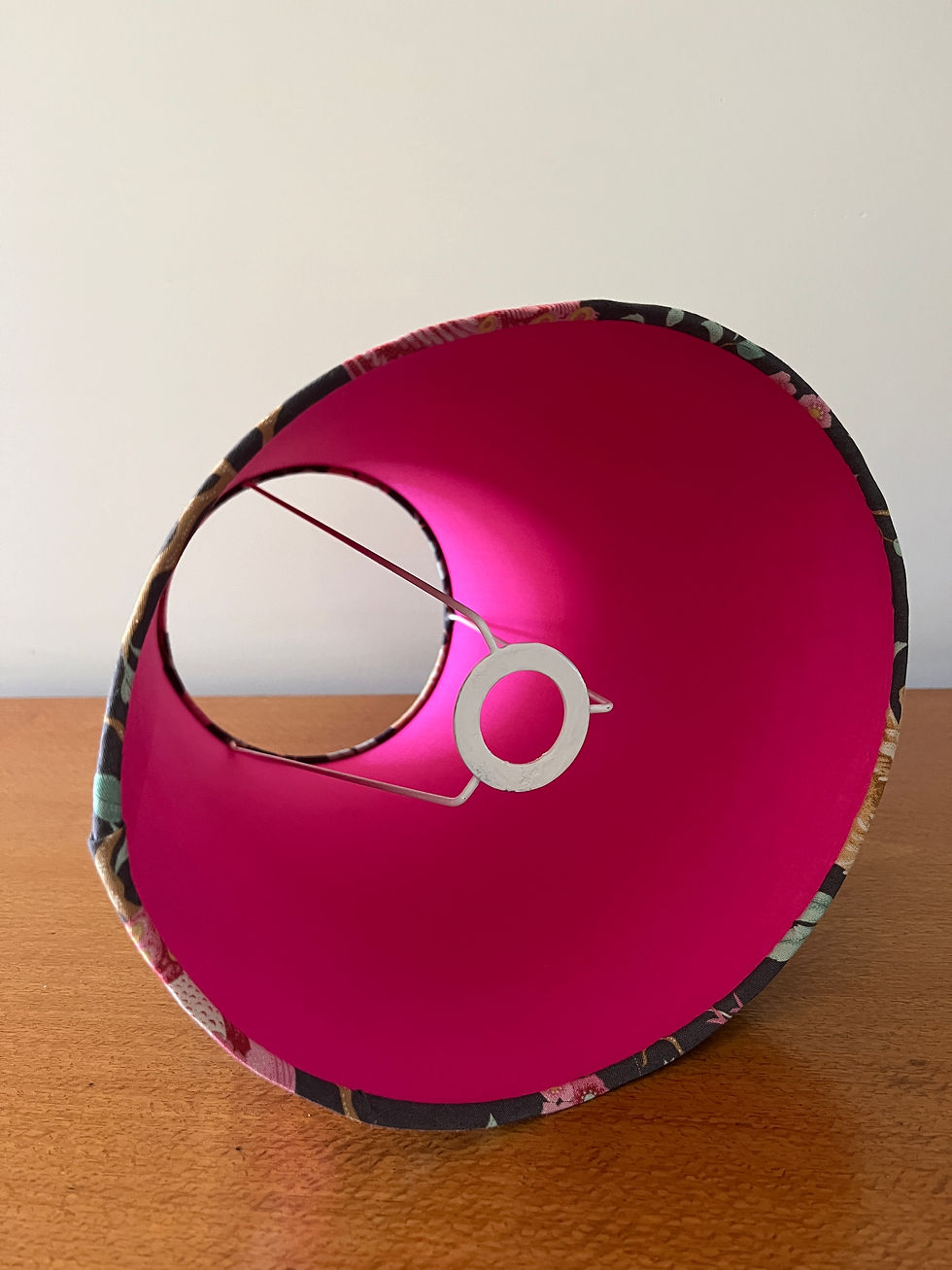 Thumbnail: Pink peacock garden scene lampshade