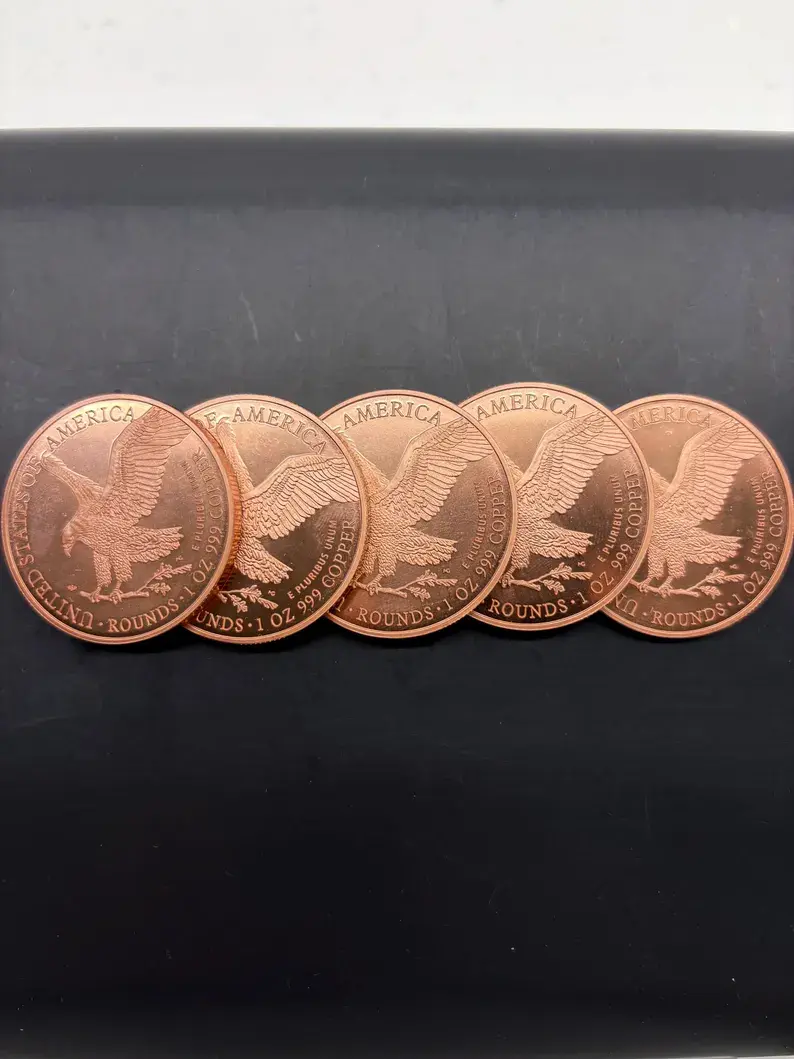 Thumbnail: 5-Piece Set: 1oz .999 Fine Pure Copper Walking Liberty Rounds (2026 Edition)