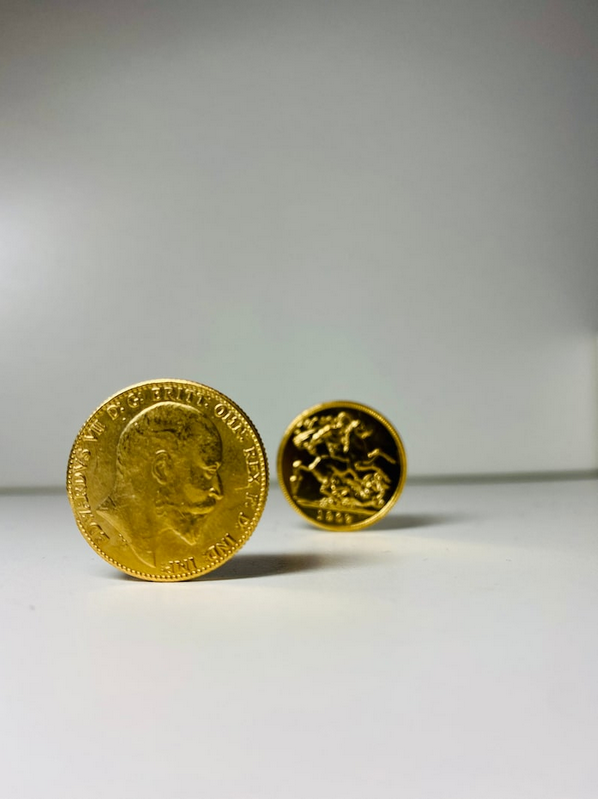 Thumbnail: Gold Coin, King Edward VII British Full Sovereign gold plated coin REPLICA 1pcs