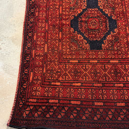 Vintage Afghan Baluch Double-Medallion Rug – 1′6″ × 2′9″ | Miami Rugs